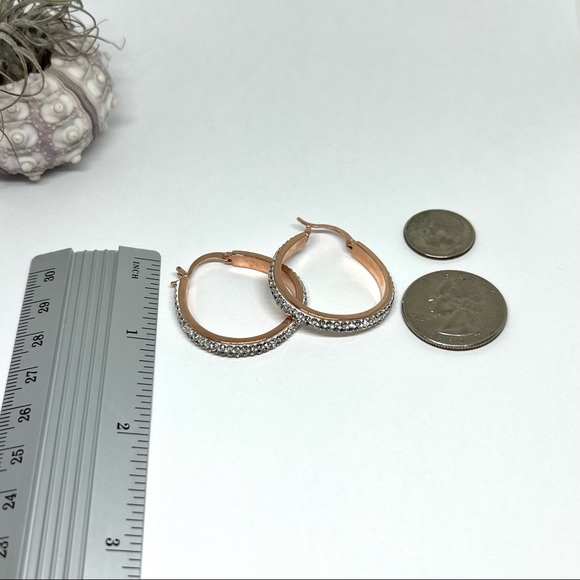 Rose Gold Swravoski Crystal Hoop Earrings! - Picture 4 of 5